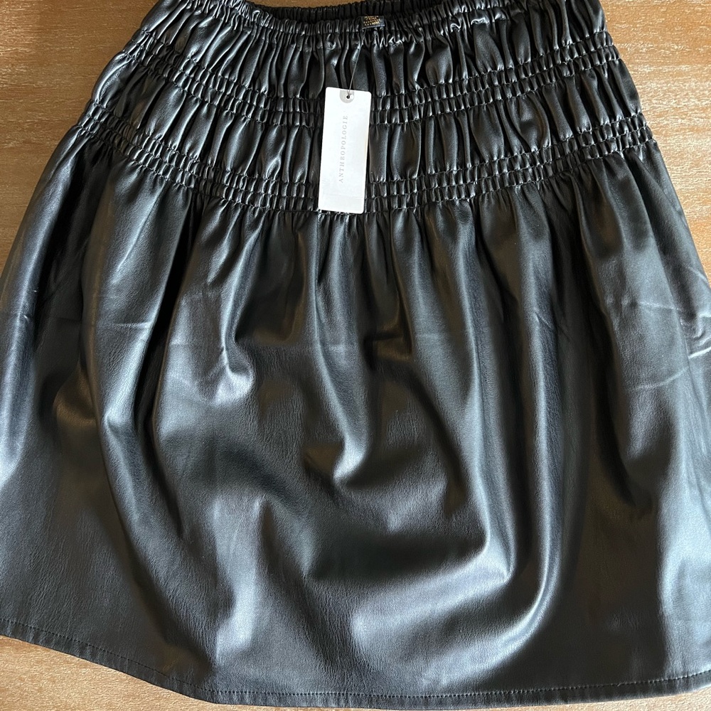 Anthropologie faux leather skirt
